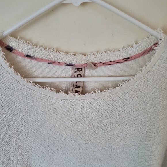 Anthropologie Dolan Left Coast Terry Top Size M Raw Edge Textured Boho Coastal - Picture 3 of 16